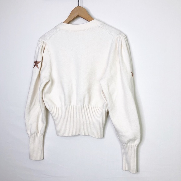 Cinq a Sept large cream embroidered star cardigan - Picture 4 of 10